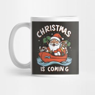 Santa on boat Mug